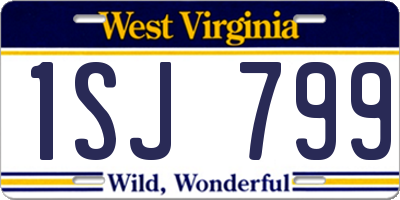 WV license plate 1SJ799