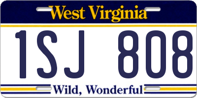 WV license plate 1SJ808
