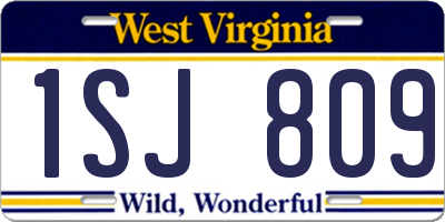 WV license plate 1SJ809