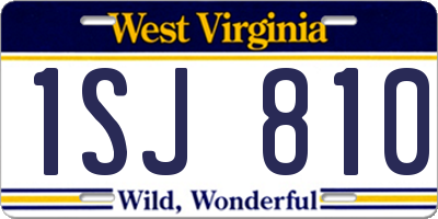WV license plate 1SJ810
