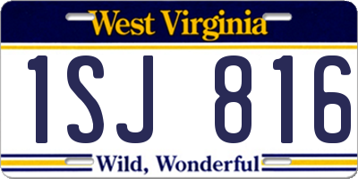 WV license plate 1SJ816