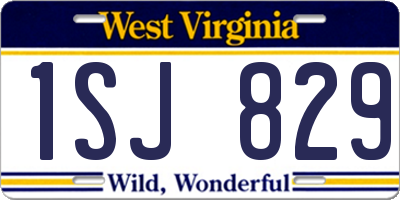 WV license plate 1SJ829