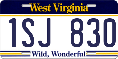 WV license plate 1SJ830