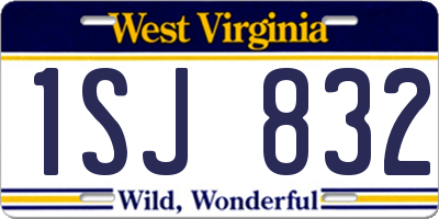 WV license plate 1SJ832