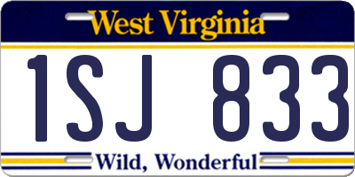 WV license plate 1SJ833