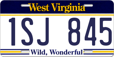 WV license plate 1SJ845