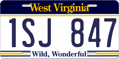 WV license plate 1SJ847