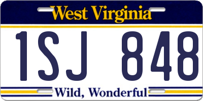 WV license plate 1SJ848