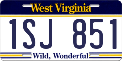 WV license plate 1SJ851