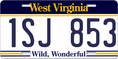 WV license plate 1SJ853
