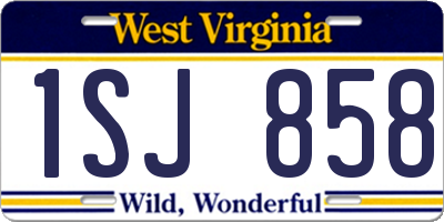 WV license plate 1SJ858