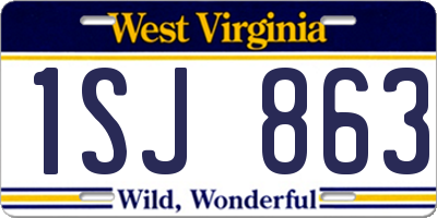 WV license plate 1SJ863