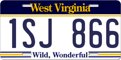 WV license plate 1SJ866