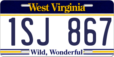 WV license plate 1SJ867