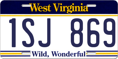 WV license plate 1SJ869