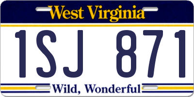 WV license plate 1SJ871