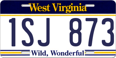 WV license plate 1SJ873