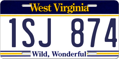 WV license plate 1SJ874