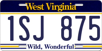WV license plate 1SJ875