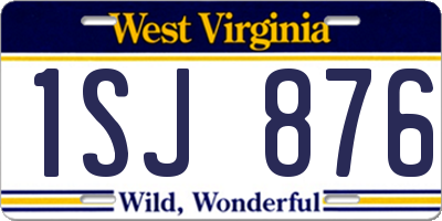 WV license plate 1SJ876