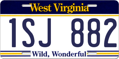 WV license plate 1SJ882