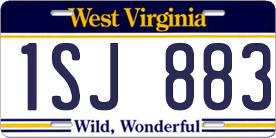 WV license plate 1SJ883