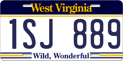 WV license plate 1SJ889