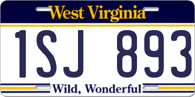 WV license plate 1SJ893