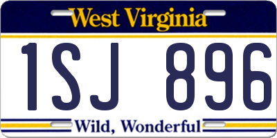 WV license plate 1SJ896