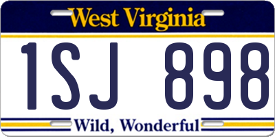 WV license plate 1SJ898