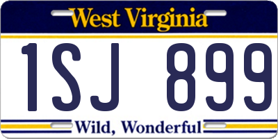 WV license plate 1SJ899