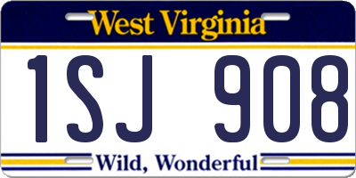 WV license plate 1SJ908
