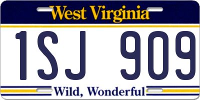 WV license plate 1SJ909
