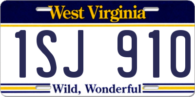 WV license plate 1SJ910