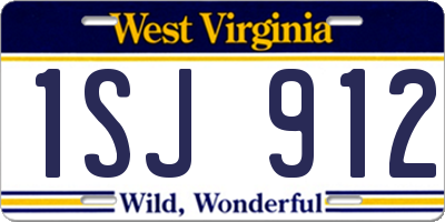 WV license plate 1SJ912