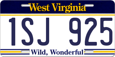 WV license plate 1SJ925