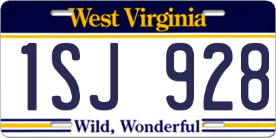 WV license plate 1SJ928