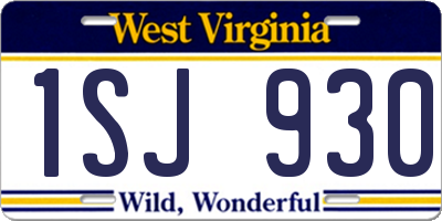 WV license plate 1SJ930