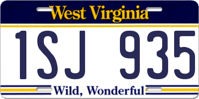 WV license plate 1SJ935