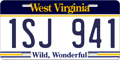 WV license plate 1SJ941
