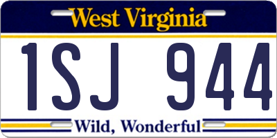 WV license plate 1SJ944
