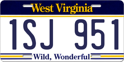 WV license plate 1SJ951