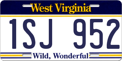 WV license plate 1SJ952