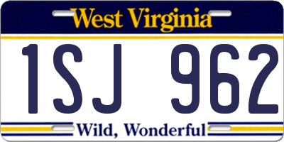 WV license plate 1SJ962