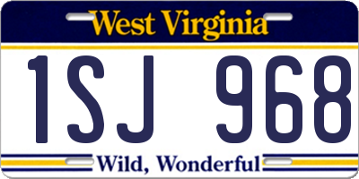 WV license plate 1SJ968