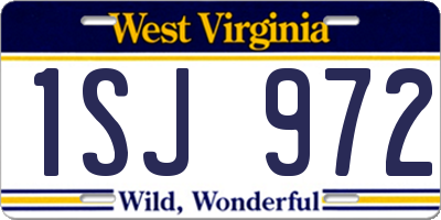 WV license plate 1SJ972