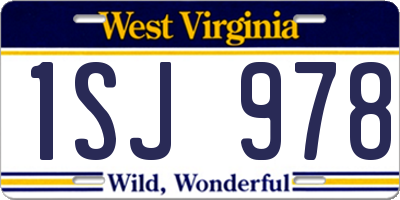 WV license plate 1SJ978