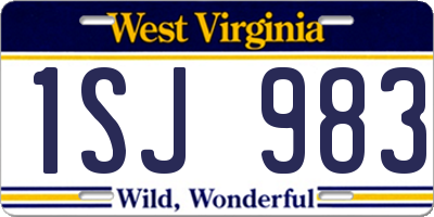 WV license plate 1SJ983