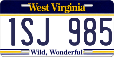 WV license plate 1SJ985