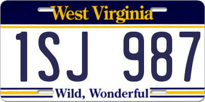 WV license plate 1SJ987